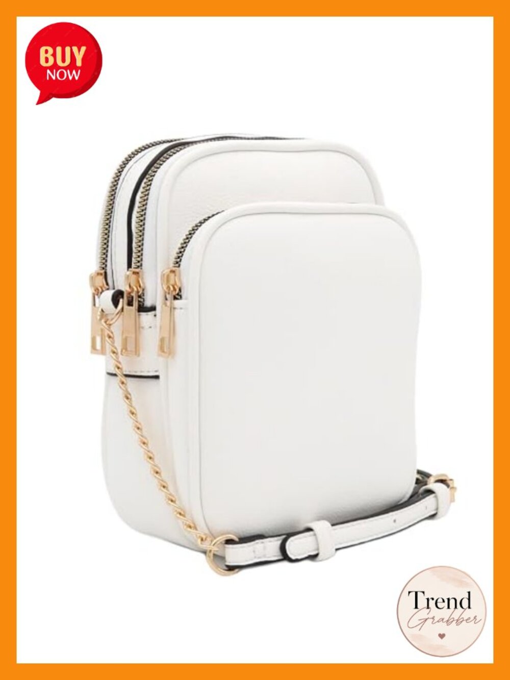 Multi Pocket PU Leather Crossbody Bag with Adjustable Strap